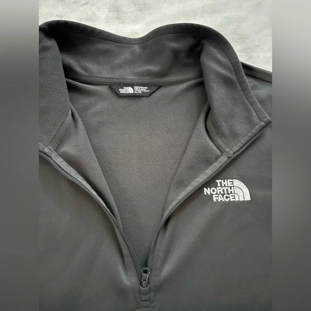 The North Face Sweatshirt Black Dark Gray Glacier Fleece 1/4 Zip Pullover XL